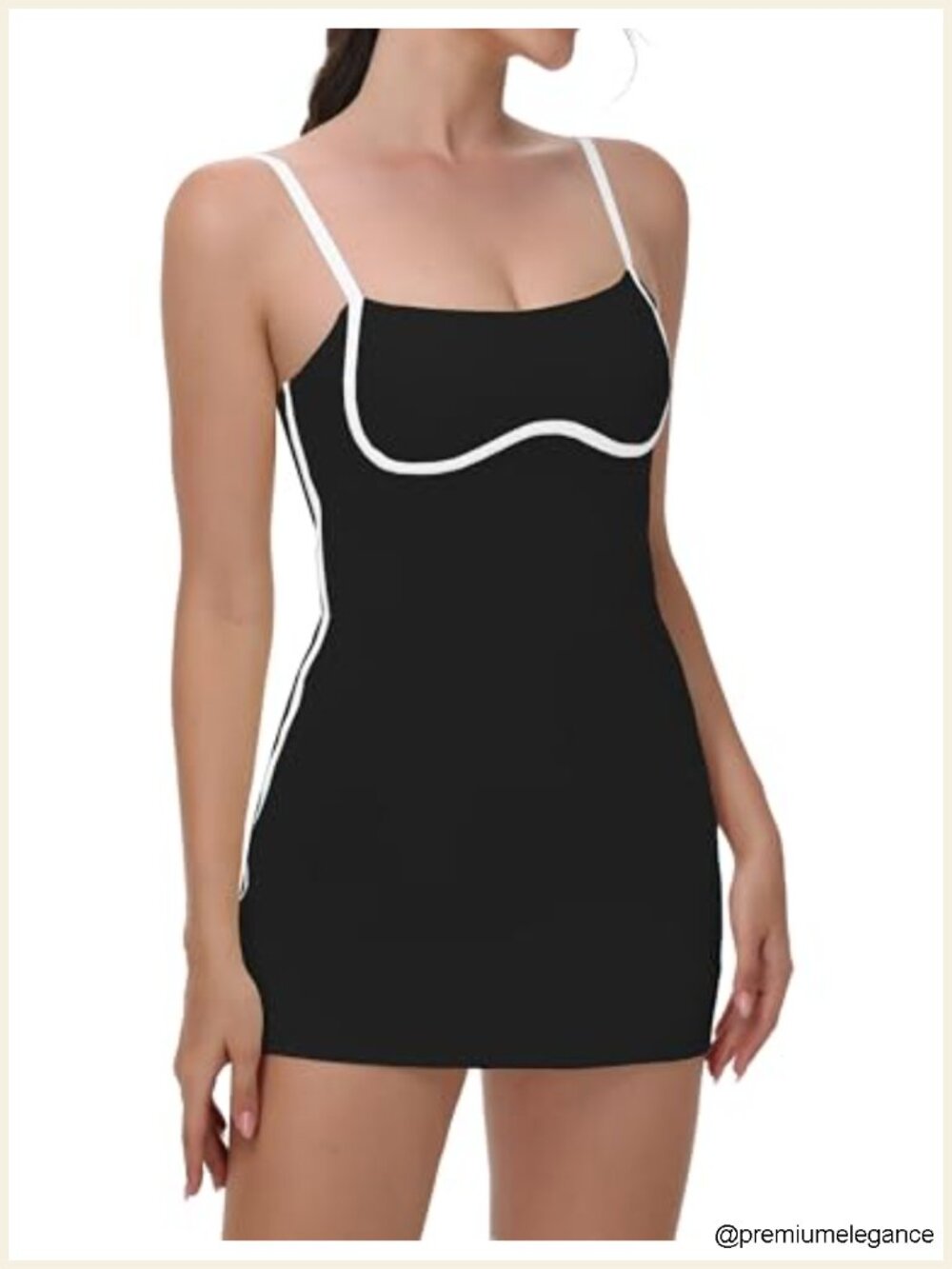 Women's Tennis Dress with Built-in Bra & Shorts Pockets, Sleeveless Adjustable